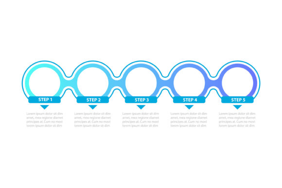 Blue Colored Circles Steps Infographic