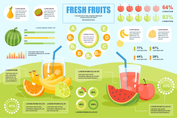 Fresh Fruits Infographic Template