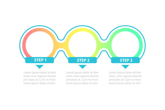 Gradient Blank Circles Vector Template for Graphics and Infographics