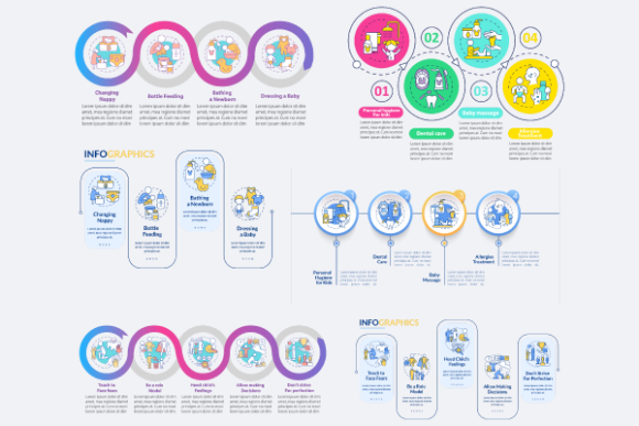 Parenting Tips Infographic Bundle: Graphics & Infographics