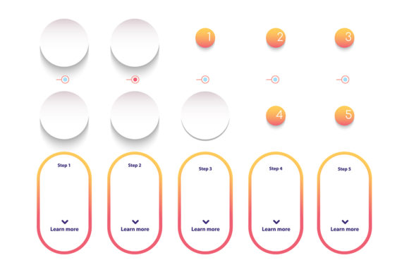 Round Vector Infographic Elements Set for Graphics and Infographics