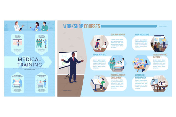 Training Courses Vector Infographic Set